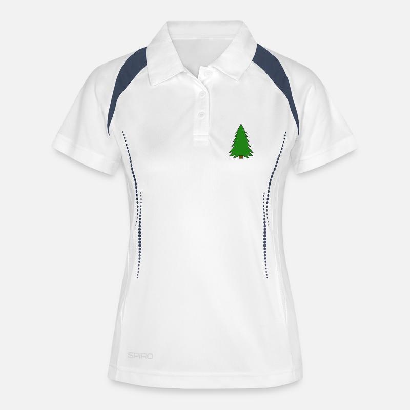 Tree, fir, nature, forest, conifer, spruce, spruce - Women's Polo breathable - white/navy