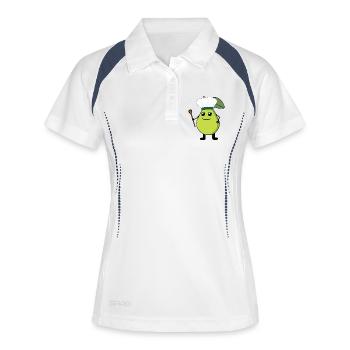 Poire Fruit Cuisinier Cuisiniers Cuisiniers Cuire Poires - Polo respirant Femme - blanc/marine - Devant