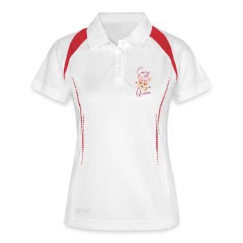 Cuddly Corgi Queen T-shirt for animal lovers - Women's Polo breathable - white/navy - Front