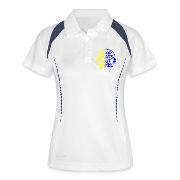 Drop Beats Not Bombs yellow blue - Women's Polo breathable - white/navy - Front