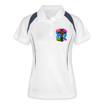 Croix Croix Cœur Cœurs Jésus - Polo respirant Femme - blanc/marine - Devant
