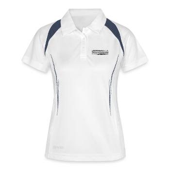 Jouer de la flûte, c’est comme respirer - flûtiste - Polo respirant Femme - blanc/marine - Devant