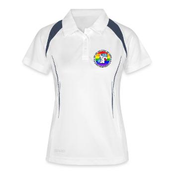 Licorne cool avec dicton - Polo respirant Femme - blanc/marine - Devant