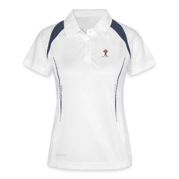 Pixel Stick Figure Drôle Graphique Humour Cadeau - Polo respirant Femme - blanc/marine - Devant