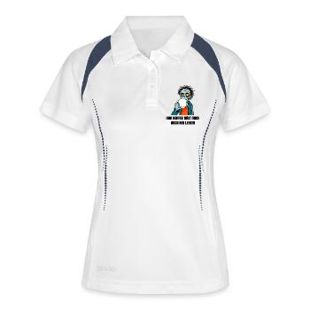Kaffee-Zombie - Frauen Polo atmungsaktiv - Weiß/Navy - Vorne