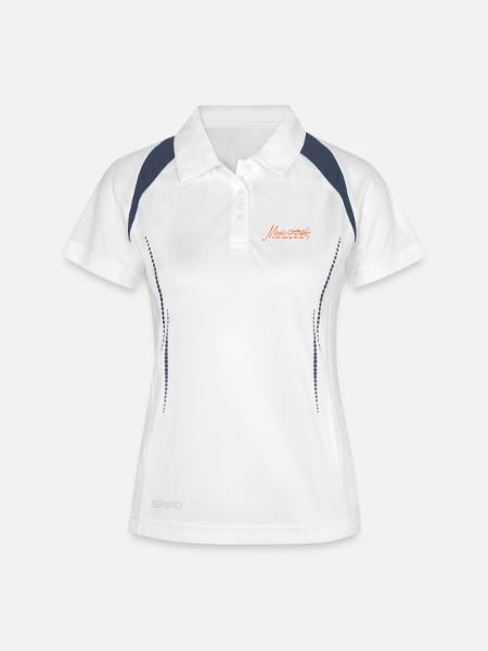 Music is the voice of the soul - sheet music - Women's Polo breathable - white/navy