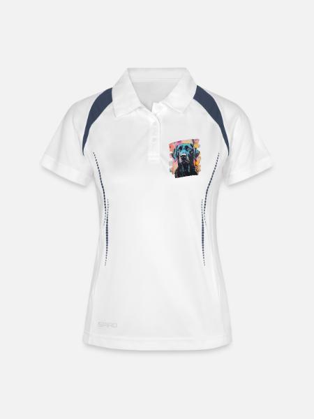 Labrador - Polo respirant Femme - blanc/marine