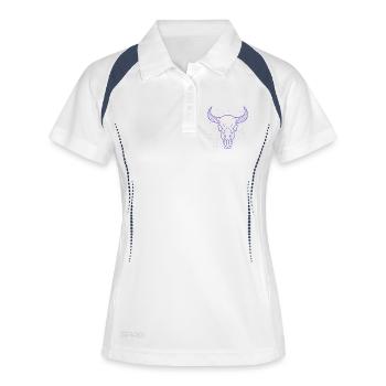 Earth Symbol Bull Skull | Mystic Minimal Art - Women's Polo breathable - white/navy - Front