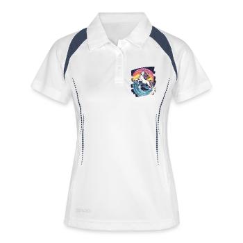 Licorne - Polo respirant Femme - blanc/marine - Devant