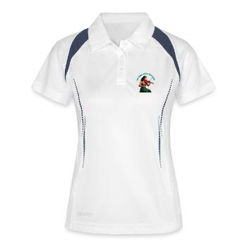 Ich liebe meine Bratsche - Stilvolle Bratschistin - Frauen Polo atmungsaktiv - Weiß/Navy - Vorne