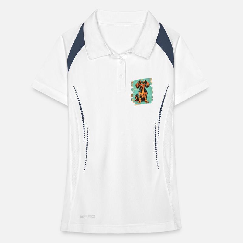 Teckel Dackel Polo respirant Femme