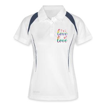 LGBT Pride Month - Liebe ist Liebe - Frauen Polo atmungsaktiv - Weiß/Navy - Vorne