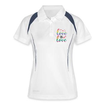 Mois de la fierté LGBT - Love is Love - Polo respirant Femme - blanc/marine - Devant