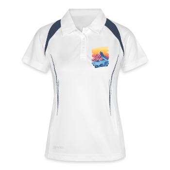 Mountains Climbing Climbers Hiking - Women's Polo breathable - white/navy - Front