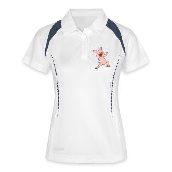 Lucky Piglet Deluxe - Women's Polo breathable - white/navy - Front