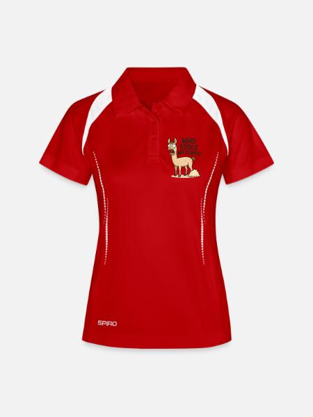 Humorous llama with fluff - Women's Polo breathable - white/navy