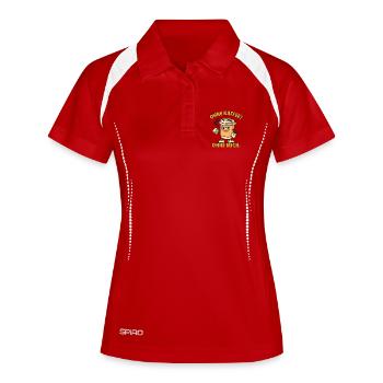 Ohne Kaffee? Ohne mich. - Frauen Polo atmungsaktiv - Weiß/Navy - Vorne