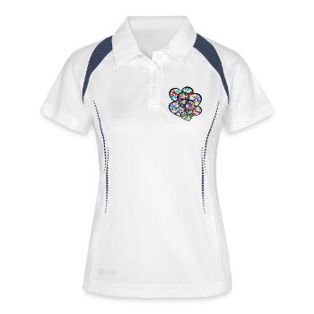 Coeurs Rétro Coeur Années 60 Vintage Étoiles - Polo respirant Femme - blanc/marine - Devant