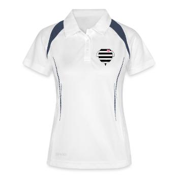 Heart Motif with Kiss Icon and Love Lettering - Women's Polo breathable - white/navy - Front