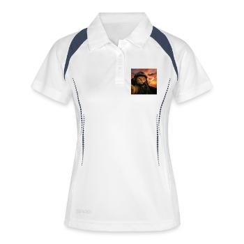 Selfie Squad Chat Drôle Pilote de chasse Mème Chat - Polo respirant Femme - blanc/marine - Devant