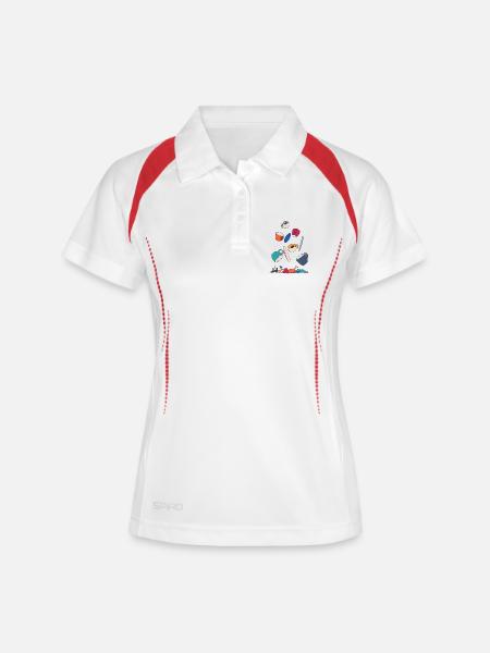 Coffee art in colorful collage - Women's Polo breathable - white/navy