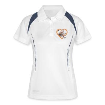 Motif cœur d'âne - Polo respirant Femme - blanc/marine - Devant