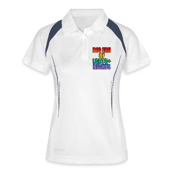 Großer Fan von LGBTQ+ Rights Rainbow - Frauen Polo atmungsaktiv - Weiß/Navy - Vorne