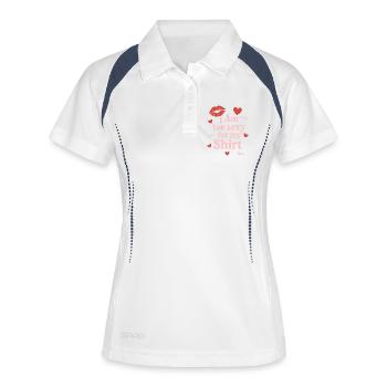 Accentuation confiante et ludique - Polo respirant Femme - blanc/marine - Devant