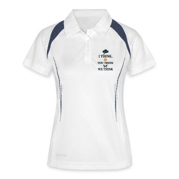 Citation drôle, je pense que nous pensons - Polo respirant Femme - blanc/marine - Devant