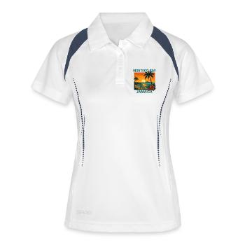 Montego Bay Jamaïque Caraïbes Sunset Vacances - Polo respirant Femme - blanc/marine - Devant