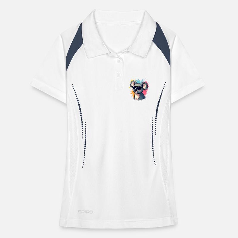 Cool Koala mit Sonnenbrille und Farbexplosion Frauen Polo atmungsaktiv