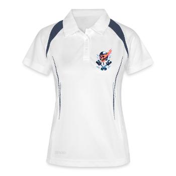 Skull and Piston Motorcycle Motif - Women's Polo breathable - white/navy - Front