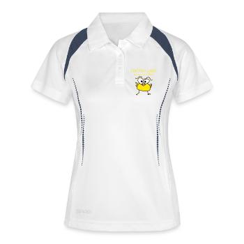 jeu de poulet amusant - Polo respirant Femme - blanc/marine - Devant