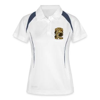 Gardien de reptiles sérieux au sujet des scinques à langue bleue - Polo respirant Femme - blanc/marine - Devant