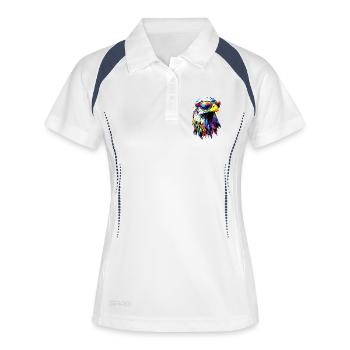 Aigle Pygargue à tête blanche Aigle royal Pygargue à queue blanche - Polo respirant Femme - blanc/marine - Devant
