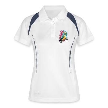 Colorful parrot with color splashes - Women's Polo breathable - white/navy - Front