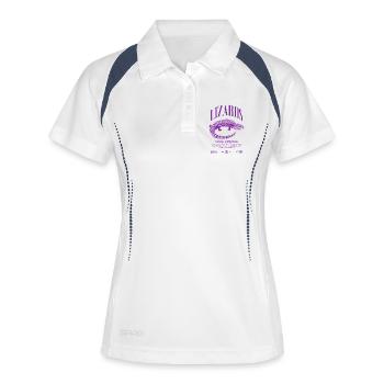 Langue Bleue Scinque Reptile Keeper Streetwear - Polo respirant Femme - blanc/marine - Devant