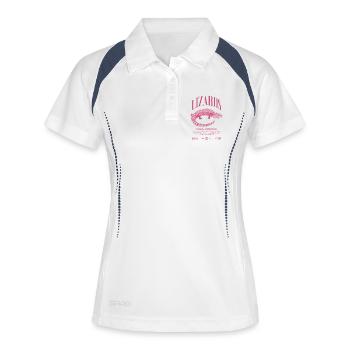 Langue Bleue Scinque Reptile Keeper Streetwear - Polo respirant Femme - blanc/marine - Devant