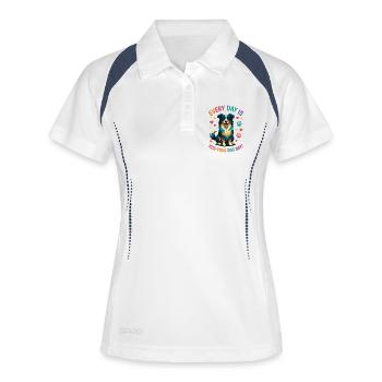 Hug-Your-Dog Day Border Collie - Women's Polo breathable - white/navy - Front