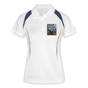 Bear Bears Van Gogh Style Starry Night - Women's Polo breathable - white/navy - Front