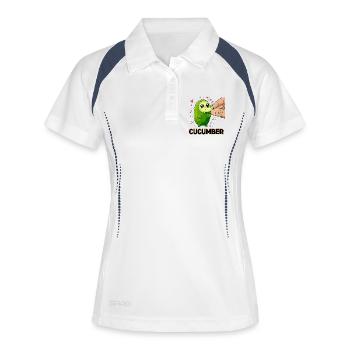 Cucumber Love Kawaii Manga Cucumber - Women's Polo breathable - white/navy - Front
