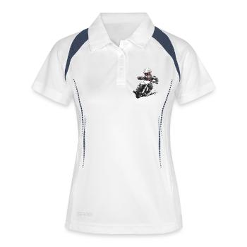 Conception de motocross aventureuse pour le sport automobile - Polo respirant Femme - blanc/marine - Devant