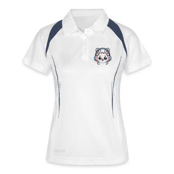 Rabbit with headphones cool music lovers - Women's Polo breathable - white/navy - Front