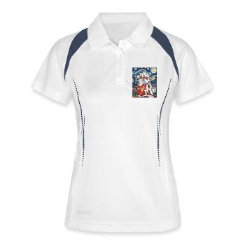 Hunde Starry Night Stil - Frauen Polo atmungsaktiv - Weiß/Navy - Vorne