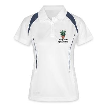Minimalist Potted Plant with Inspirational Quote - Women's Polo breathable - white/navy - Front