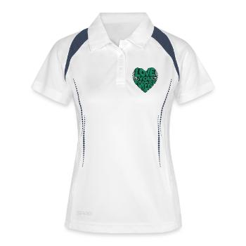 Love You Forever Herz Design - Frauen Polo atmungsaktiv - Weiß/Navy - Vorne