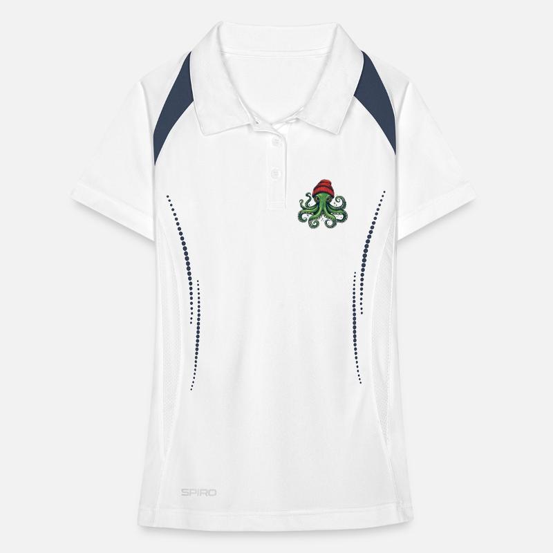 Octopus with red hat Women's Polo breathable
