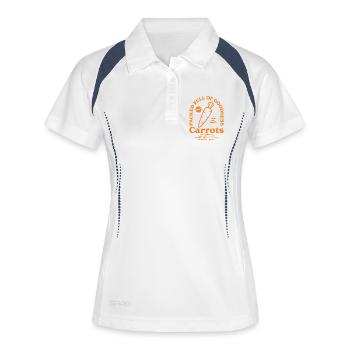 Möhren - Frauen Polo atmungsaktiv - Weiß/Navy - Vorne