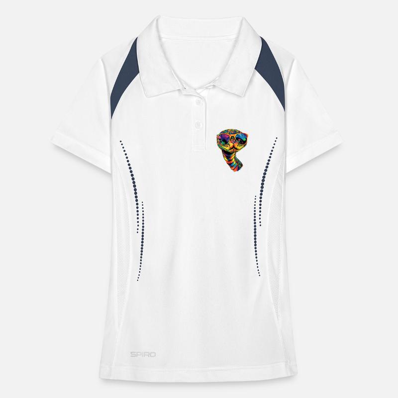 Schlange Python Kobra Klapperschlange Schlangen Frauen Polo atmungsaktiv