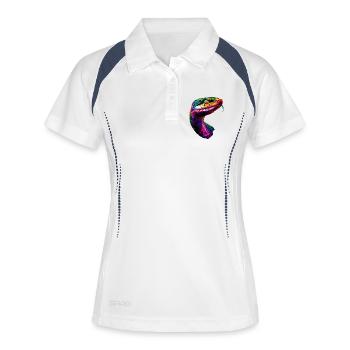 Schlange Python Kobra Klapperschlange Schlangen - Frauen Polo atmungsaktiv - Weiß/Navy - Vorne